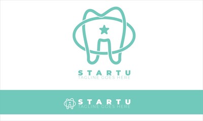 Dental logo icon design template vector, and dental logo design for health business with house symbol in the middle