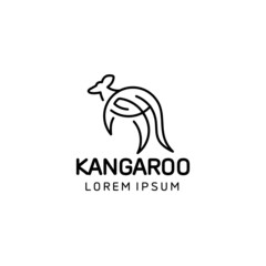Illustration vector graphic of kangaroo logo. Line art logo style. Design inspiration