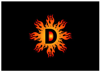 Fire D Letter Logo And Icon Design Template