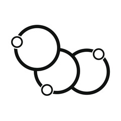 three superimposed circles on which a small circle is attached