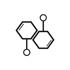 two circles connected by a line and attached to two hexagons