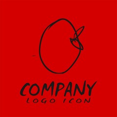 Company logo icon with red background vector suitable for business and multiple purpose