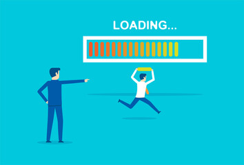 Loading bar almost complete with business team