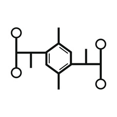 a hexagon with a few lines attached to a circle