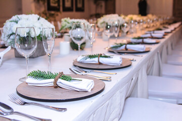 Decoración de boda, interior. Fiesta. Lujo recepción de la boda fondo de la recepción de la boda decoración del banquete.