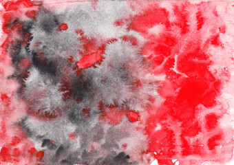 black red grunge ink gradient on a horizontal sheet of paper. raster illustration with spreading red and black ink
