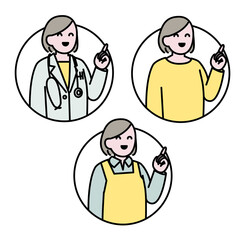 教えてくれる先生たちイラスト素材