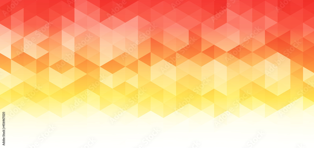 Poster abstract banner web geometric hexagon pattern light yellow, orange, red on white background with spa