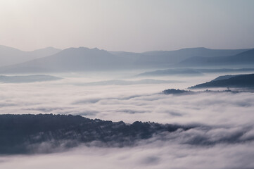 Obraz premium fog in the mountains