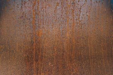 Abstract Black Paint Steel Rust Floor Plate. rust orange yellow.