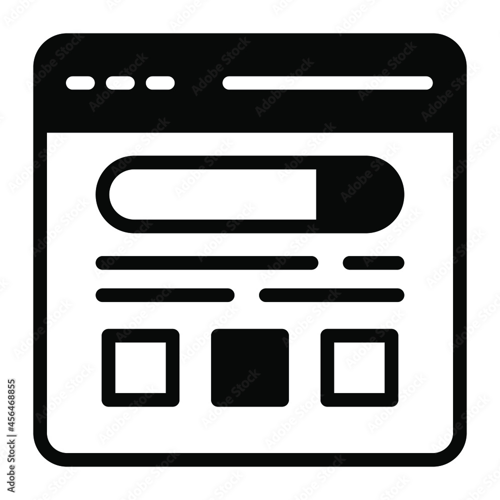 Wall mural search result black filled line design, seo and web flat design for mobile concepts and web apps. co