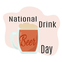 National Drink Beer Day, idea for a poster, banner or postcard, a popular penny drink