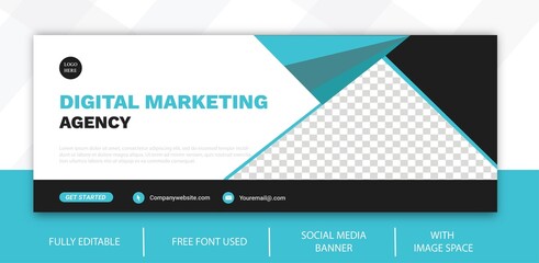 Digital marketing facebook cover social media post and banner template