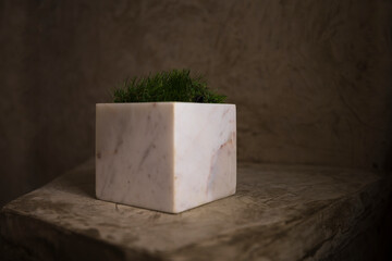 square marble planter