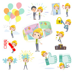 成功やポジティブに関するカジュアルファッション女性のセット