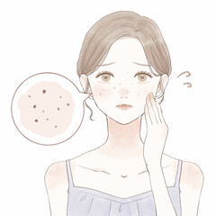 黒ずみ毛穴に悩む女性