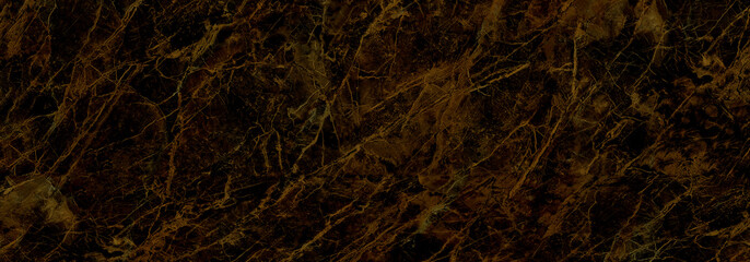 Plakat black marble texture with yellow veins.
