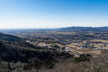 Obraz premium 唐沢山 見晴小屋から観る佐野市・足利市の風景 （栃木百名山）