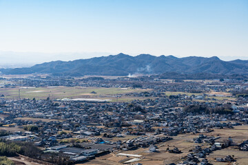 唐沢山　見晴小屋から観る佐野市・足利市の風景　（栃木百名山）