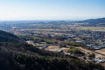 Fototapeta premium 唐沢山 見晴小屋から観る佐野市・足利市の風景 （栃木百名山）