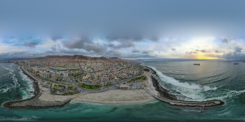 Fototapeta na wymiar Vistas aéreas de la ciudad de Antofagasta de Chile