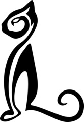 Black and white simple line art of Egypt sphinx cat head Good use for symbol mascot icon avatar tattoo tribal T Shirt logo or any design.