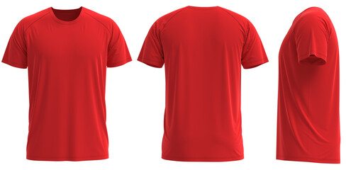 Raglan Short sleeve T-shirt  [ Solid : RED]