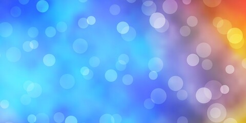 Light Blue, Yellow vector background with circles.