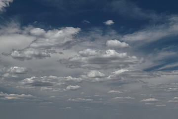 Blue with sky background with tiny clouds