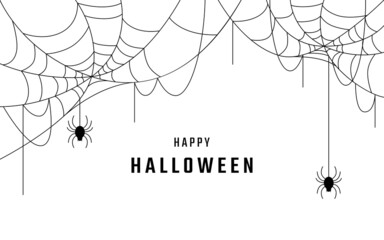 Fototapeta happy halloween background vector design, spider web obraz