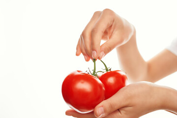 tomatoes in hands for rare ingredients vitamins vegetables