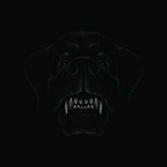 The Vector logo dog  or wolf for tattoo or T-shirt design or outwear.  Cute print style dog  or wolf  background. This hand drawing would be nice to make on the black fabric or canvas.