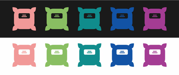 Set Pack full of seeds of a specific plant icon isolated on black and white background. Vector