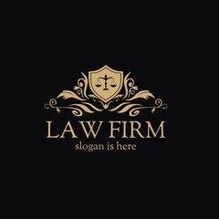 Law firm, Law office, Lawyer services, Luxury vintage emblem logo, vector logo template
