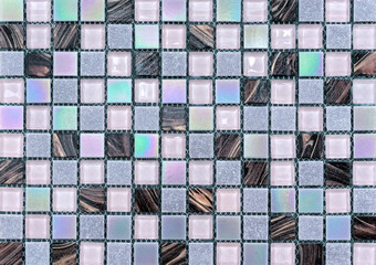 Ceramic mosaic tiles with mother-of-pearl squares.