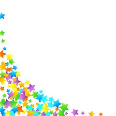 Rainbow Festive Confetti. Carnival Star Falling.