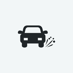 Car_tire_blowout vector icon illustration sign