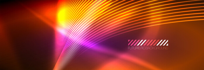 Neon dynamic beams vector abstract wallpaper background. Wallpaper background, design templates for business or technology presentations, internet posters or web brochure covers