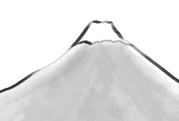 墨風の富士山のベクターイラスト