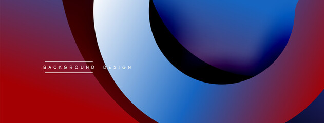 Abstract overlapping lines and circles geometric background with gradient colors