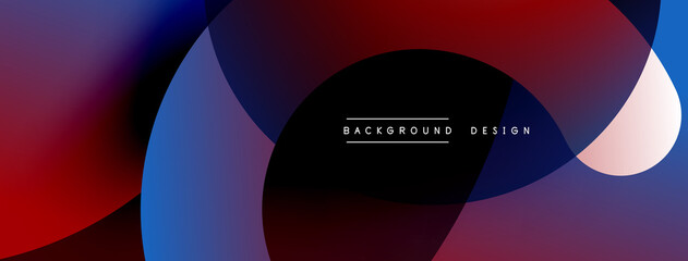 Abstract overlapping lines and circles geometric background with gradient colors