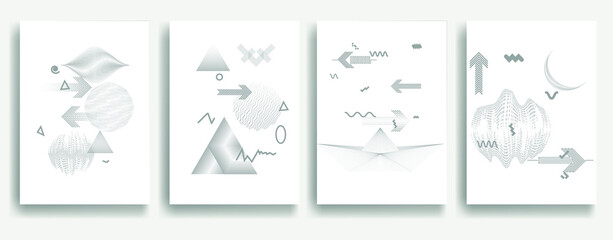 Contemporary composition .Modern minimal posters .Linear  design . Trendy background . Vector illustration