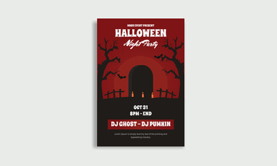 Halloween Party Night Flyer Design Template