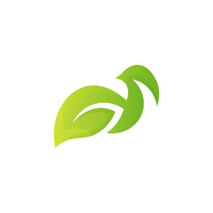 Obraz premium green bird leaf logo