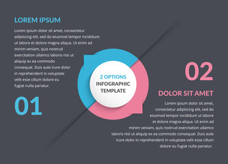 Obraz premium Infographic template with two steps or options