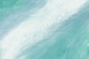 Sea waves, turquoise and blue color, oken on the background
