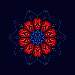 design pattern with geometric mandala style on dark background 