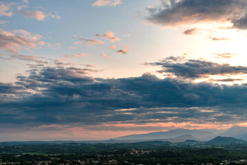 Stormy sunset in the italian countryside