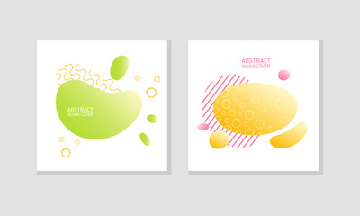 Abstract Square Design Cover with Fluid Gradient Color Shape Vector Set