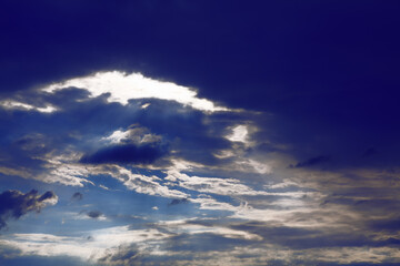 Naklejka na ściany i meble Dramaric sky with dark clouds